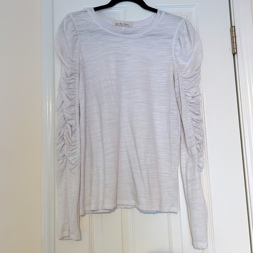 Free People white long sleeve shirt